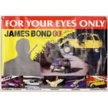James Bond For Your Eyes Only (1981) Corgi promotional poster showing various cars from the movies,