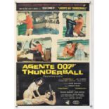 James Bond Thunderball (1965) Italian Photobusta film poster, starring Sean Connery, linen backed,