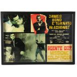 James Bond Goldfinger (1970's) Italian Photobusta film poster, framed and glazed,