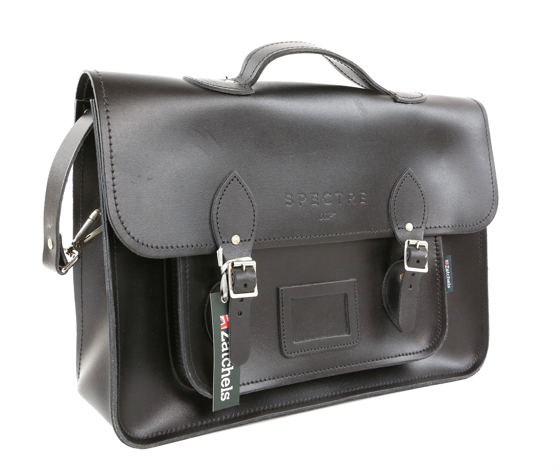 James Bond Spectre (2015) Unused Spectre Zatchels leather satchel with embossed 'Spectre' into