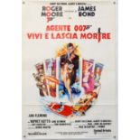 James Bond Live and Let Die (1973) Italian One Sheet film poster, folded, 27 x 39 inches.