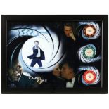 James Bond Casino Royale (2006) Three original poker chips made for the film starring Daniel Craig,