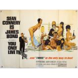 James Bond You Only Live Twice (1967) British Quad film poster, Style C (Bath Tub) starring Sean