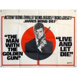 James Bond The Man With The Golden Gun / Live and Let Die (1970's) British Quad Double Bill film