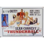 James Bond - a print of a Thunderball poster signed by Sean Connery, rolled, 30 x 42 cm.