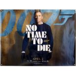 James Bond No Time To Die (2021) British Quad teaser film poster, for the 2nd April 2021 release,