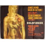 James Bond Goldfinger (1964) British Quad film poster, Style A, art by Robert Brownjohn,