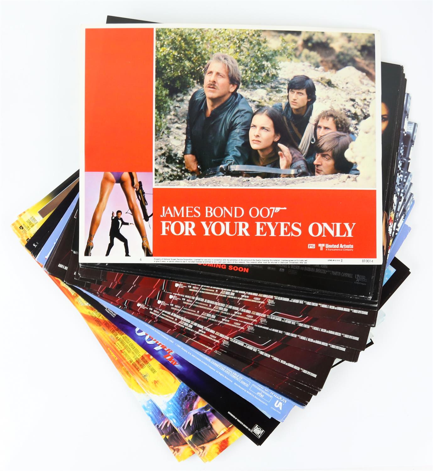 100+ James Bond US Lobby Cards including For Your Eyes Only (1981), The Living Daylights (1987),