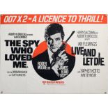 James Bond The Spy Who Loved Me / Live And Let Die (1977) British Quad Double Bill film poster,