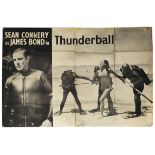James Bond Thunderball (1965) Large black and white film UK poster showing Sean Connery as James