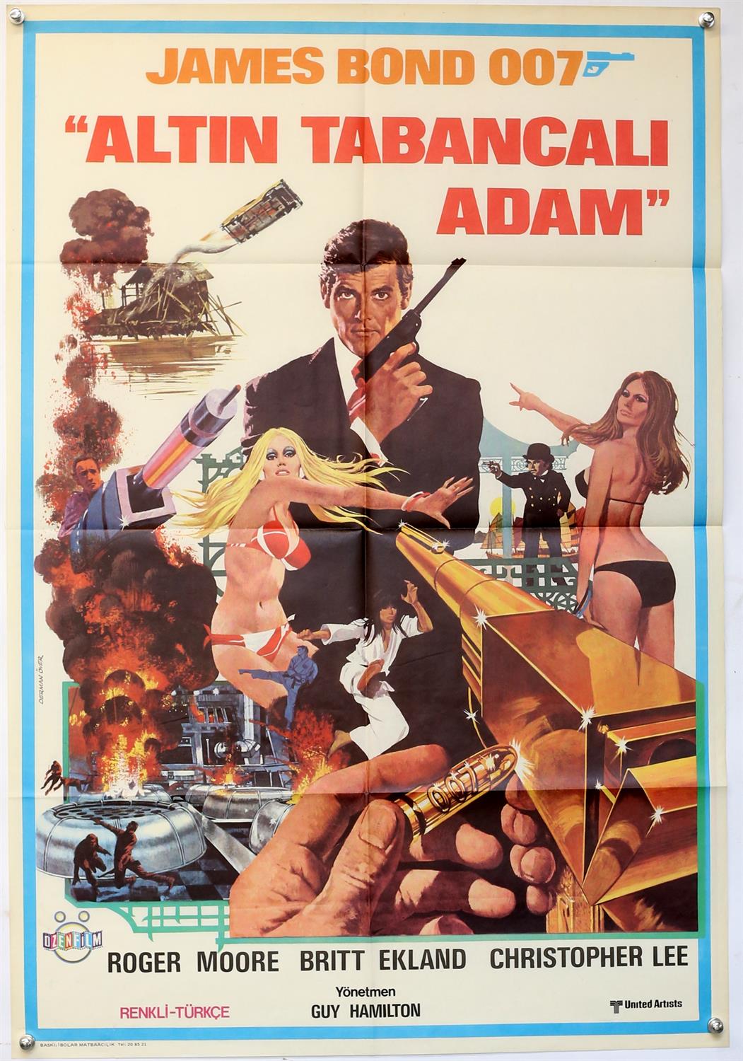 James Bond The Man With The Golden Gun (1974) Turkish One Sheet film poster, starring Roger Moore &