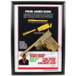 James Bond The Man With The Golden Gun (1974) replica golden gun in framed display with a mini