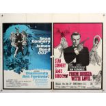 James Bond Diamonds Are Forever / From Russia With Love (1974) British Quad Double Bill film poster,