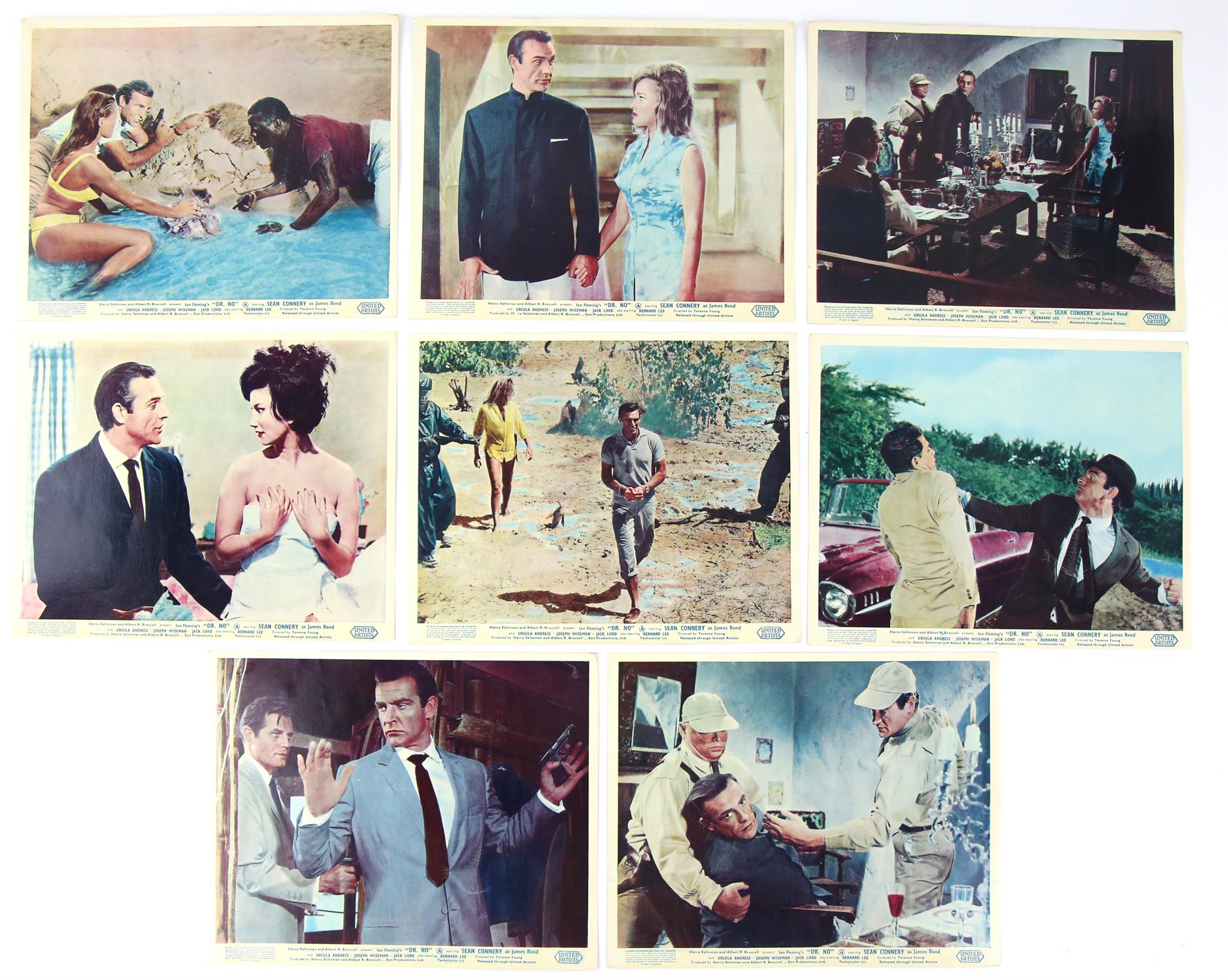 James Bond Dr. No (1962) Set of 8 Front of house cards, 10 x 8 inches (8). - Image 2 of 2