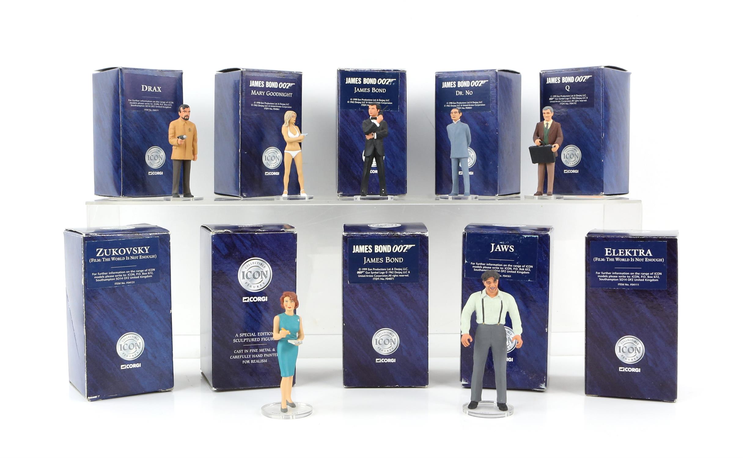 James Bond - 19 Corgi Classics Icons including James Bond 007 Q, SpyGuise Sean Connery as James