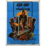 James Bond Live and Let Die (1973) Indian film poster (revised), starring Roger Moore, folded,