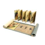 Japanese Shunga scroll, with thirteen erotic printed images, in outdoor and interior settings,