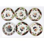 Six Royal Doulton Matsuma plates, a Masons ironstone Mandalay and Mandarin plate,