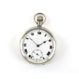 Top wind fifteen jewel working silver pocket watch, import George Stockwell, London 1919 with a