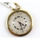 Cartier, A fine and rare Knife-Edge 18ct gold open face pocket watch. The two-tone silver engine