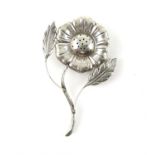 Novelty continental silver 800 grade pepperette in the form of a flower