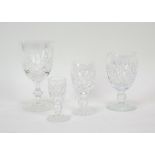 Waterford crystal tall wine glasses x 2, short wine glasses x 6, sherry glasses x 6,