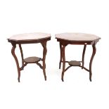 Early 20th century mahogany inlaid octagonal occasional table, with undertier on shaped legs and