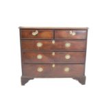 George III mahogany chest of two short over three long drawers, on bracket base, h93.5cm x w104.
