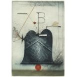 Josef Werner (German, b. 1945). 'B-furioso', signed etching, 49cm x 39cm, Galerie Lometsch label