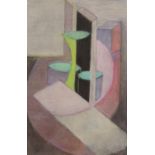 1970's Cubist still life, pastel and pencil on paper, indistinctly signed 'Simon' and dated '70