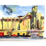 Christopher Corr (British, b.1955) 'Woolwich Odeon', lithograph in colours, signed,