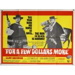 For A Few Dollars More (1960’s) British Quad re-release film poster, Clint Eastwood spaghetti