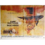 Pale Rider (1985) British Quad film poster, Western starring Clint Eastwood, folded 30 x 40 inches.