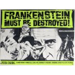 Frankenstein Must Be Destroyed (1970s) British Quad re-release film poster, artwork by Tom