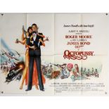 James Bond Octopussy (1983) British Quad film poster, starring Roger Moore, United Artists, folded,