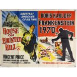 House on the Haunted Hill / Frankenstein 1970 (1960’s) British Quad double bill film poster,