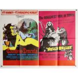 Countess Dracula / Hells Bells (1970’s) British Quad double bill film poster, Hammer Horror with