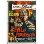 The Evil of Frankenstein (1960’s) Half of a British Quad double bill film poster,