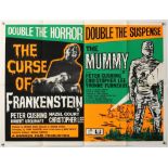 The Curse of Frankenstein / The Mummy (1950’s) British Quad double bill film poster,