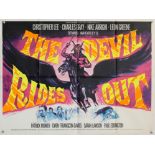 The Devil Rides Out (1968) British Quad film poster, Hammer Film Production starring Christopher