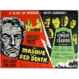 The Masque of Red Death / The Comedy of Terrors (1960’s) British Quad double bill film poster,