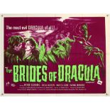 The Brides of Dracula (1960’s) British Quad film poster for the 1960’s re-release starring Peter