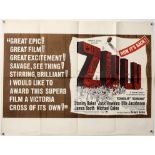 Zulu (1970’s) British Quad film poster, starring Stanley Baker and Jack Hawkins, folded,