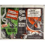 Circus of Horrors / The Pit and the Pendulum (1960’s) British Quad double bill film poster,