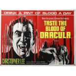 Taste the Blood of Dracula (1969) British Quad film poster, starring Christopher Lee, Hammer Horror,