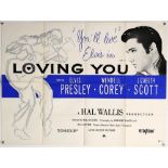 Elvis Presley Loving You (1960’s) British Quad film poster, folded, 30 x 40 inches.