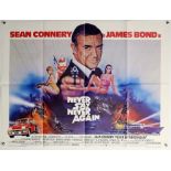 James Bond Never Say Never Again (1983) British Quad film poster, starring Sean Connery,