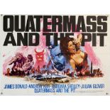 Quatermass and The Pit (1967) British Quad film poster, Hammer Horror, artwork by Tom Chantrell,