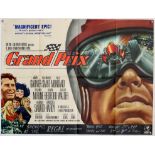Grand Prix (1966) British Quad poster for the motor racing film starring James Garner,