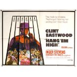 Hang ‘Em High (1968) British Quad film poster, Western starring Clint Eastwood, folded,